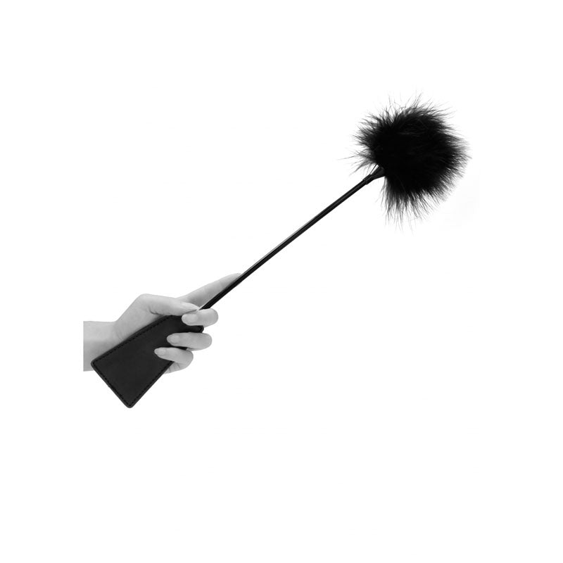 OUCH! & White Crop with Feather Tickler - 44 cm Feather Crop